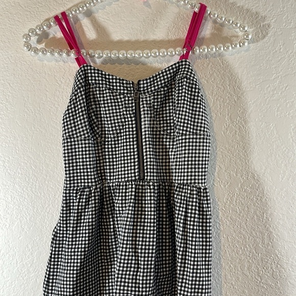 ROXY Black & White Gingham Mini Dress Size XS NEW - Picture 2 of 9